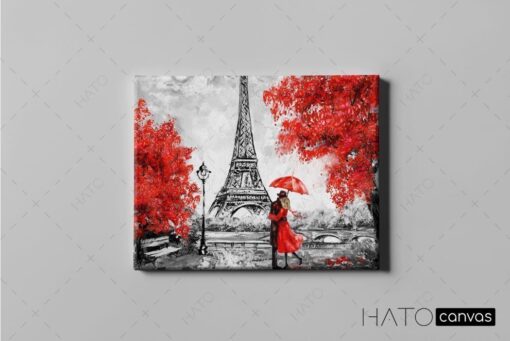 tranh dầu in canvas tháp eiffel Paris 1
