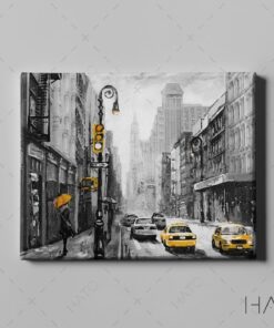 tranh dầu in canvas đường phố new york 2